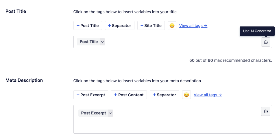AIOSEO OpenAI 게시물 제목 생성기 The AIOSEO OpenAI post title generator