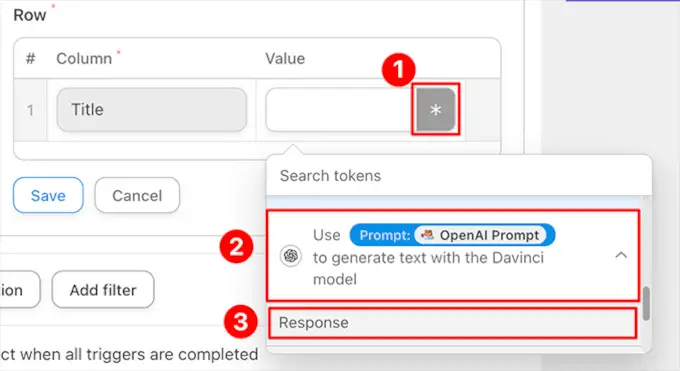 Automator 레시피에 응답 토큰 추가 Add response token to Automator recipe