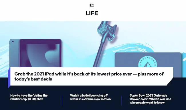 Contoh desain blog: Mashable