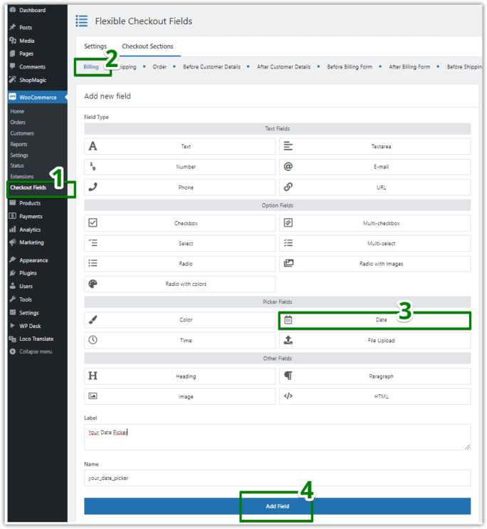 WooCommerce Date Picker : ajouter un nouveau champ