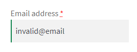 Dirección de correo electrónico no válida