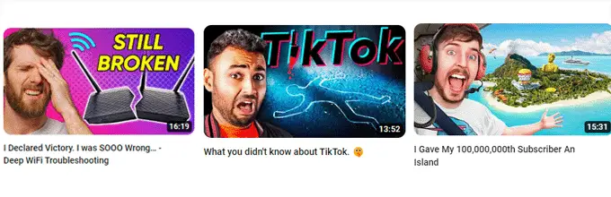 ตัวอย่างภาพขนาดย่อของ YouTube