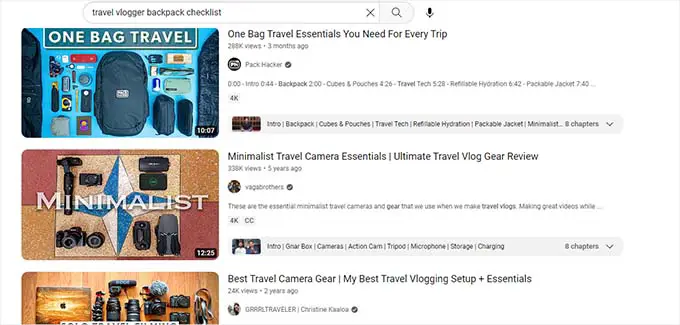 ผลการค้นหาของ YouTube