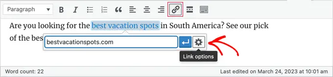 เพิ่มลิงก์ใหม่ในโปรแกรมแก้ไขแบบคลาสสิก Add new link in classic editor