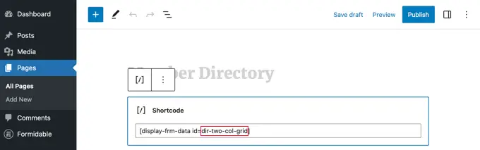 รหัสย่อเพื่อแสดงไดเรกทอรีเป็นตาราง Shortcode to Display the Directory as a Grid