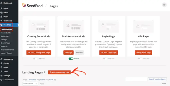 Création d'une page de destination personnalisée à l'aide d'un générateur de page par glisser-déposer Creating a custom landing page using a drag and drop page builder