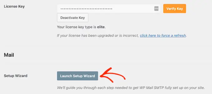 Запуск мастера настройки SMTP WP Mail на вашем сайте WordPress Launching the WP Mail SMTP setup wizard on your WordPress website
