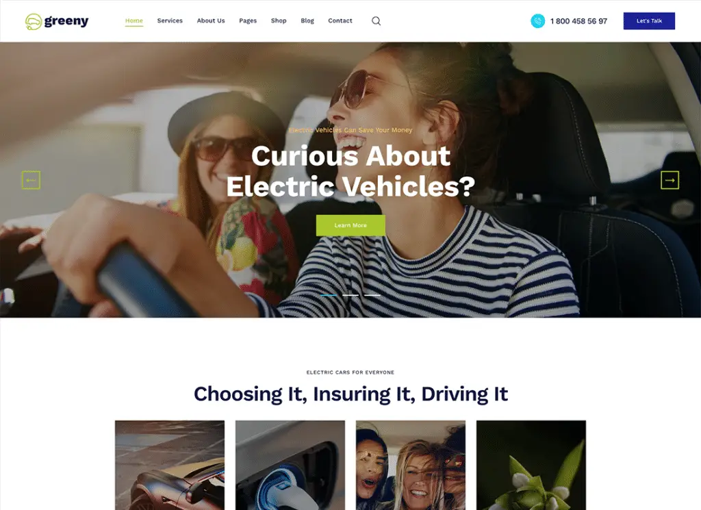 Esverdeado | Tema WordPress para Concessionária de Carros Elétricos