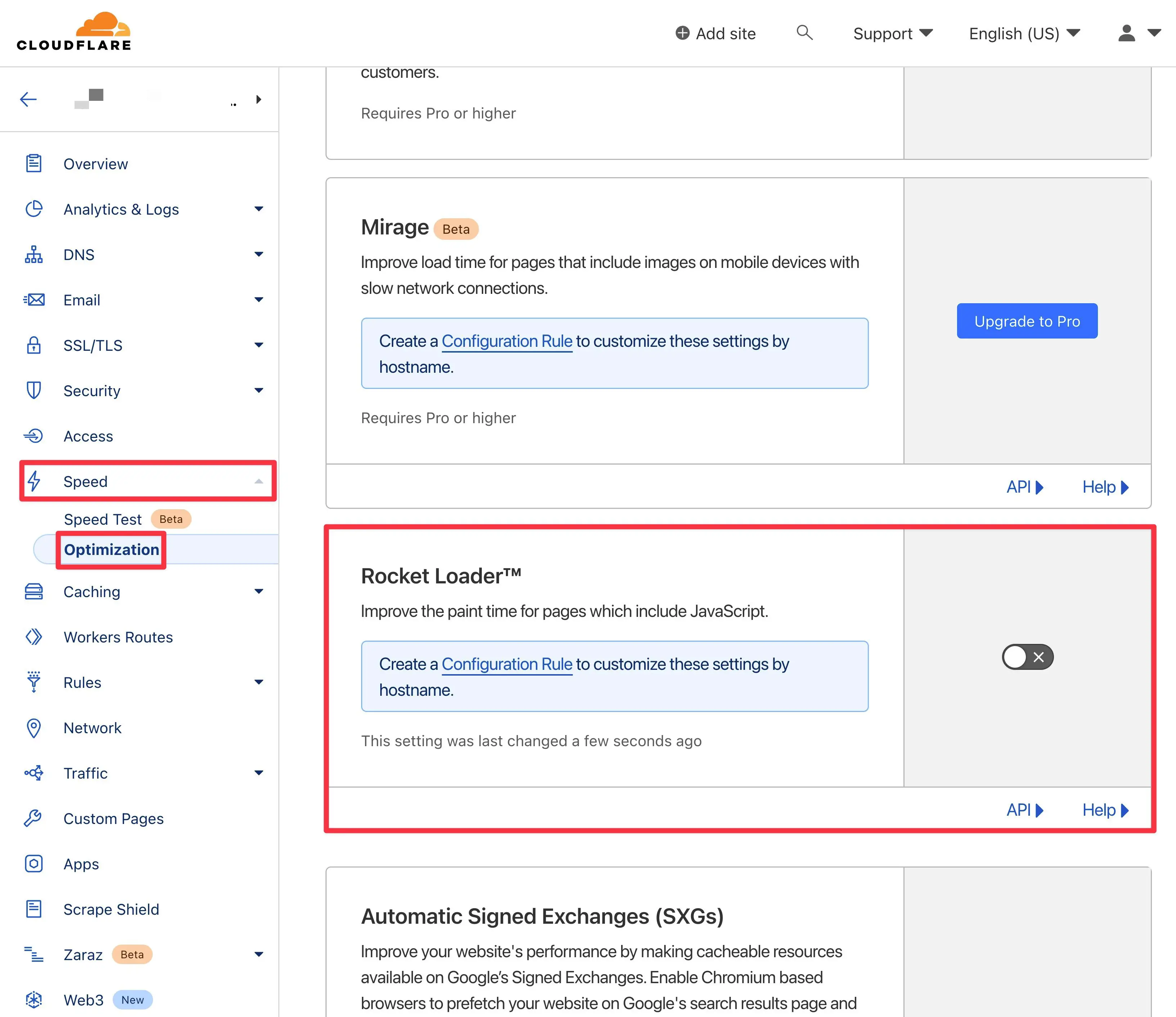 Disabilita Cloudflare Rocket Loader per correggere Elementor che non si carica