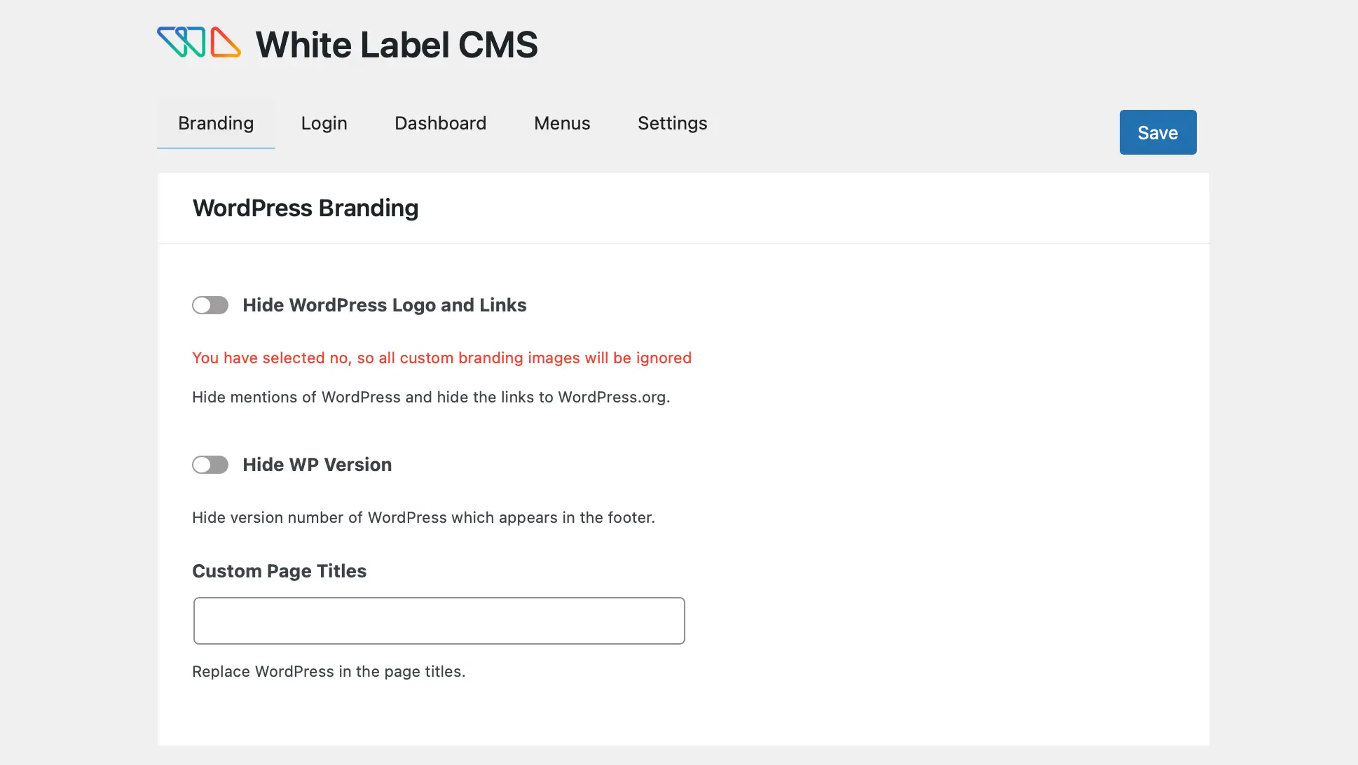 White Label WordPress con il plug-in White Label CMS