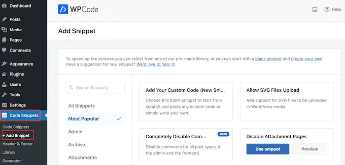 Ajouter des extraits de code personnalisés à un site Web WordPress Adding custom code snippets to a WordPress website
