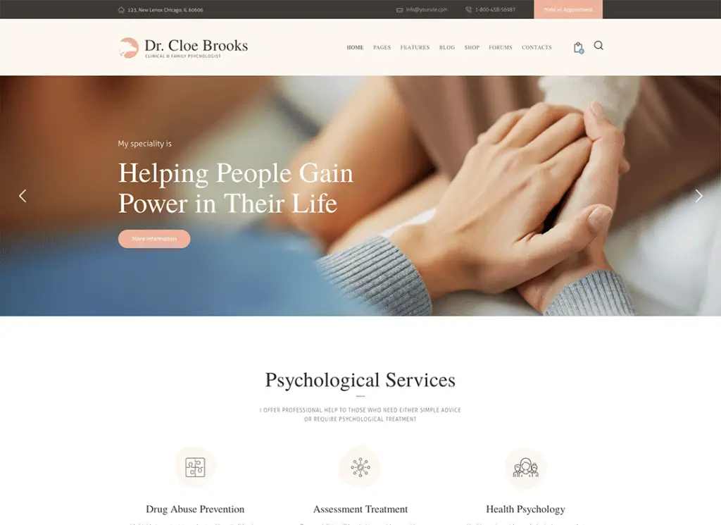 Cloe Brooks | Tema WordPress Psikologi, Konseling & Medis