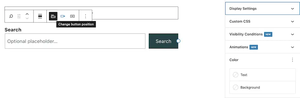 Bagian pencarian Blok Otter, dengan opsi penyesuaian tambahan di sidebar.