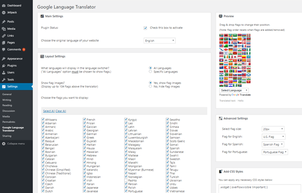 Google Dil Çevirmen WordPress Eklentisi