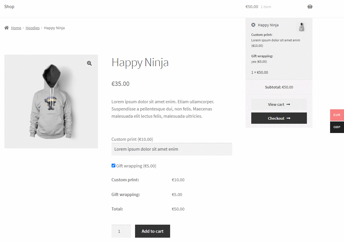 柔軟な商品フィールドでの商品ごとの WooCommerce 通貨のサポート