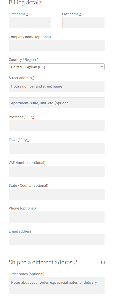 Pagina de plată implicită în WooCommerce