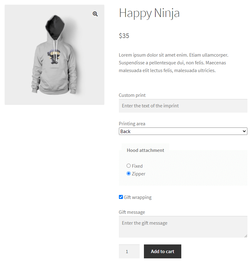 销售可定制的 WooCommerce 产品