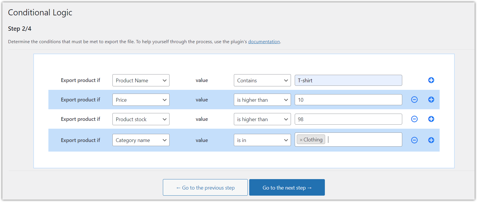 条件付きロジックを使用して WooCommerce から商品をエクスポートする