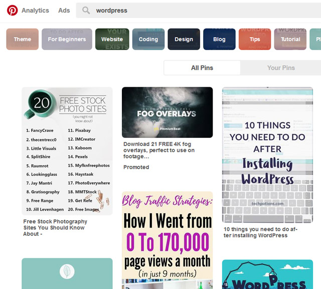 Site do Pinterest