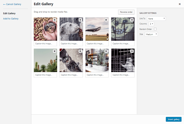 Insérer une galerie