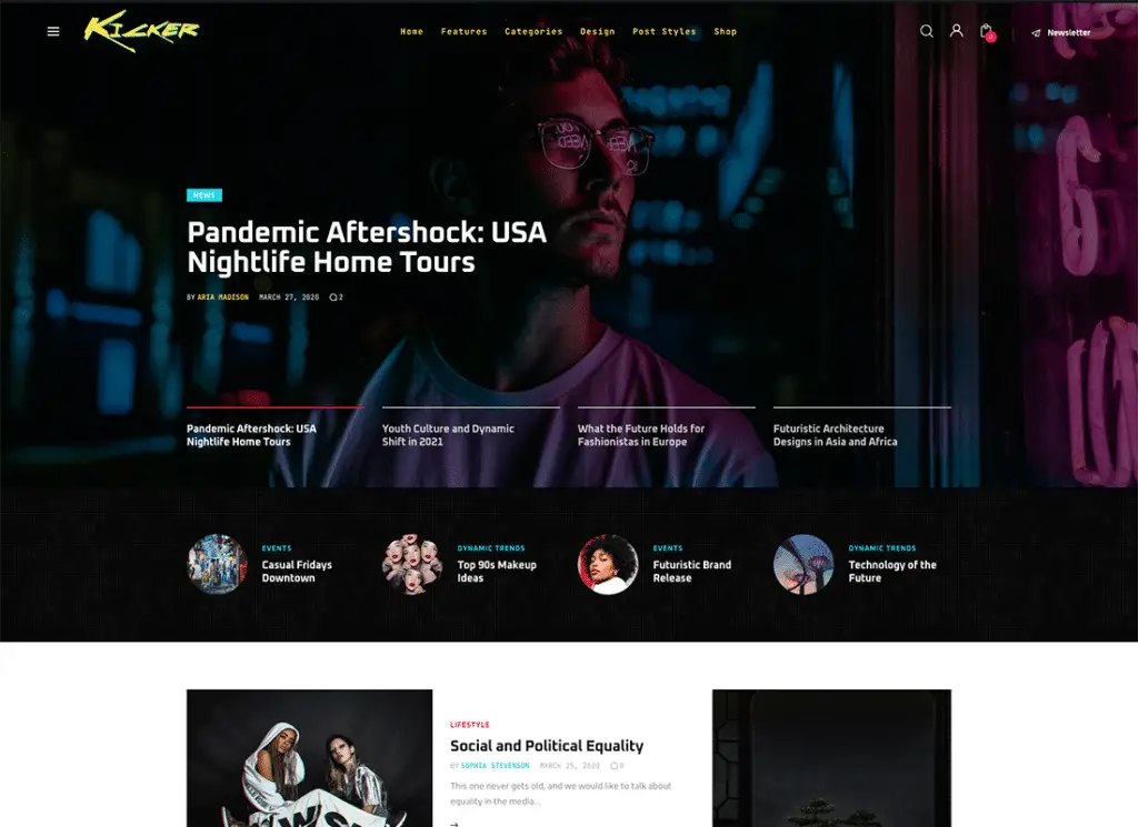Kicker | Mehrzweck-Blog-Magazin-WordPress-Theme + Gutenberg
