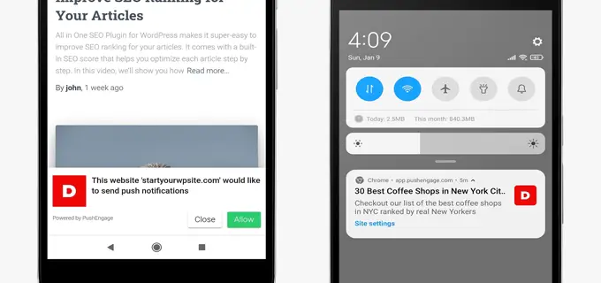 モバイル Web プッシュ通知 Mobile web push notifications