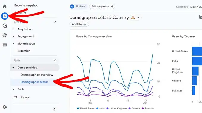 Google アナリティクスの人口統計の詳細 Google Analytics demographics details