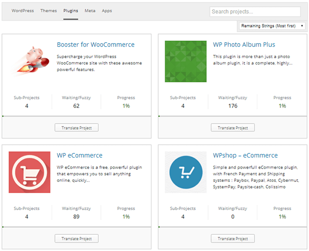 Pluginuri WordPress Translate Progress