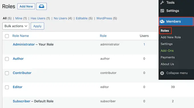 WordPress でドキュメントにアクセスして編集できるユーザーを変更する