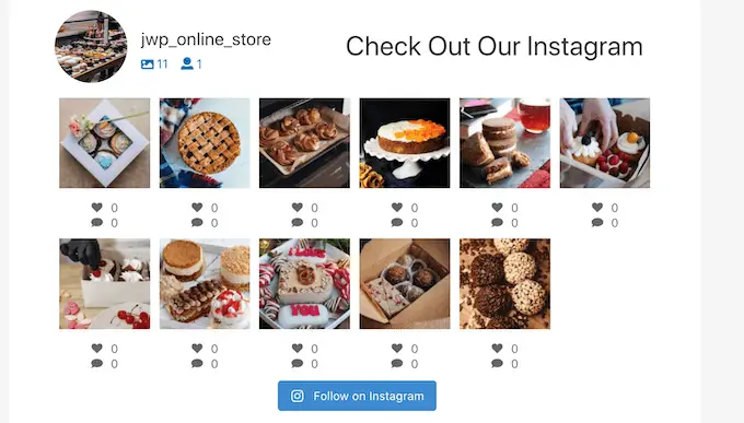 スマッシュバルーンを使用して作成された Instagram の写真フィード An Instagram photo feed, created using Smash Balloon