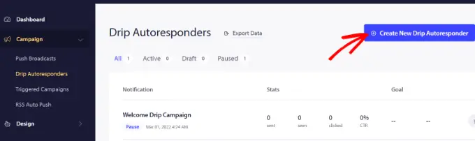 新しいドリップ自動応答を作成する Create a new drip autoresponder