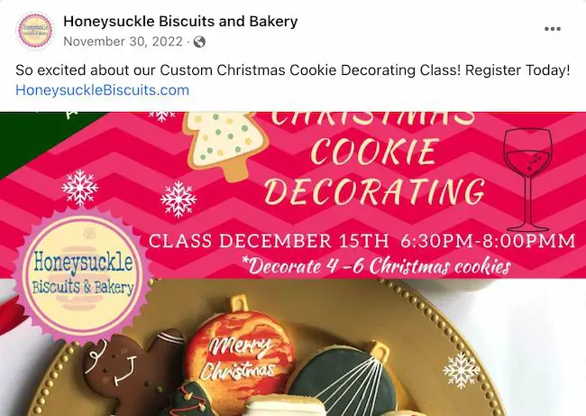Idei de postări pe Facebook: Biscuiți cu caprifoi și brutărie