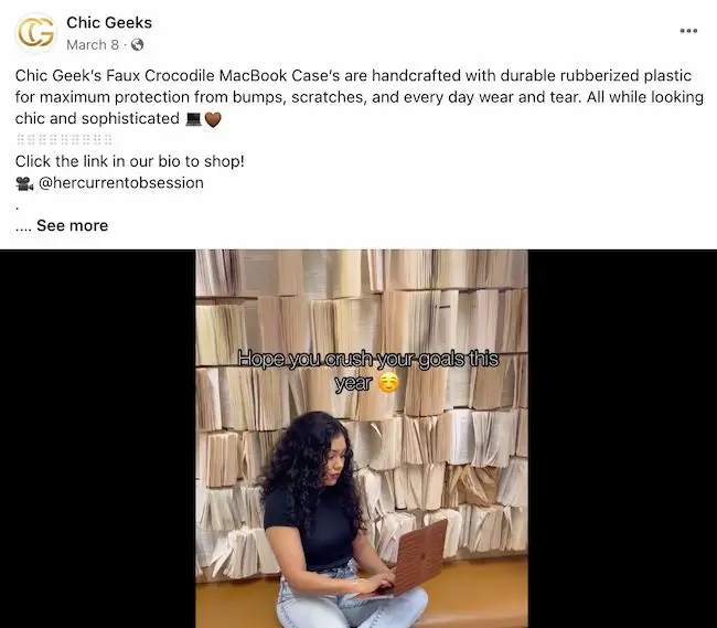 Idei de postări pe Facebook de afaceri: Chic Geeks