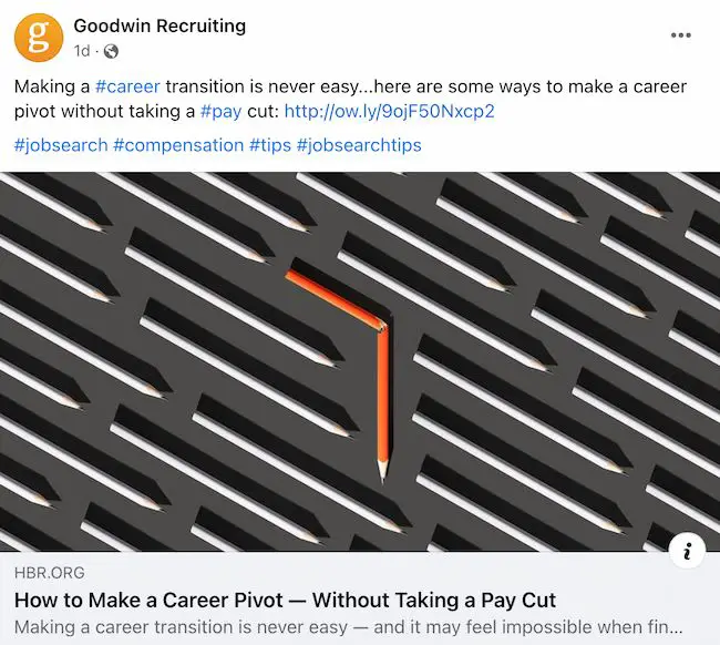 Idei de postări pe Facebook de afaceri: Goodwin Recruiting