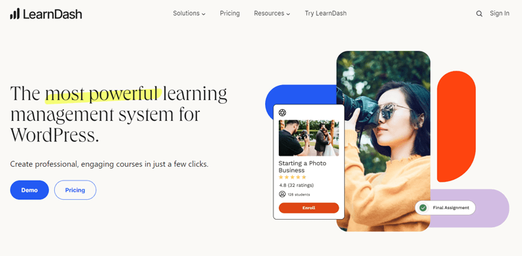 LearnDash WordPress Plugin- مراجعة Masteriyo