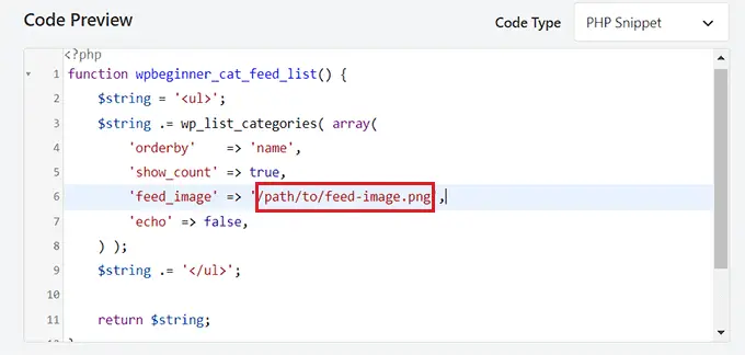 범주 RSS 피드에 대한 링크를 추가하기 위한 코드를 붙여넣습니다. Paste the code for adding links for category RSS feeds
