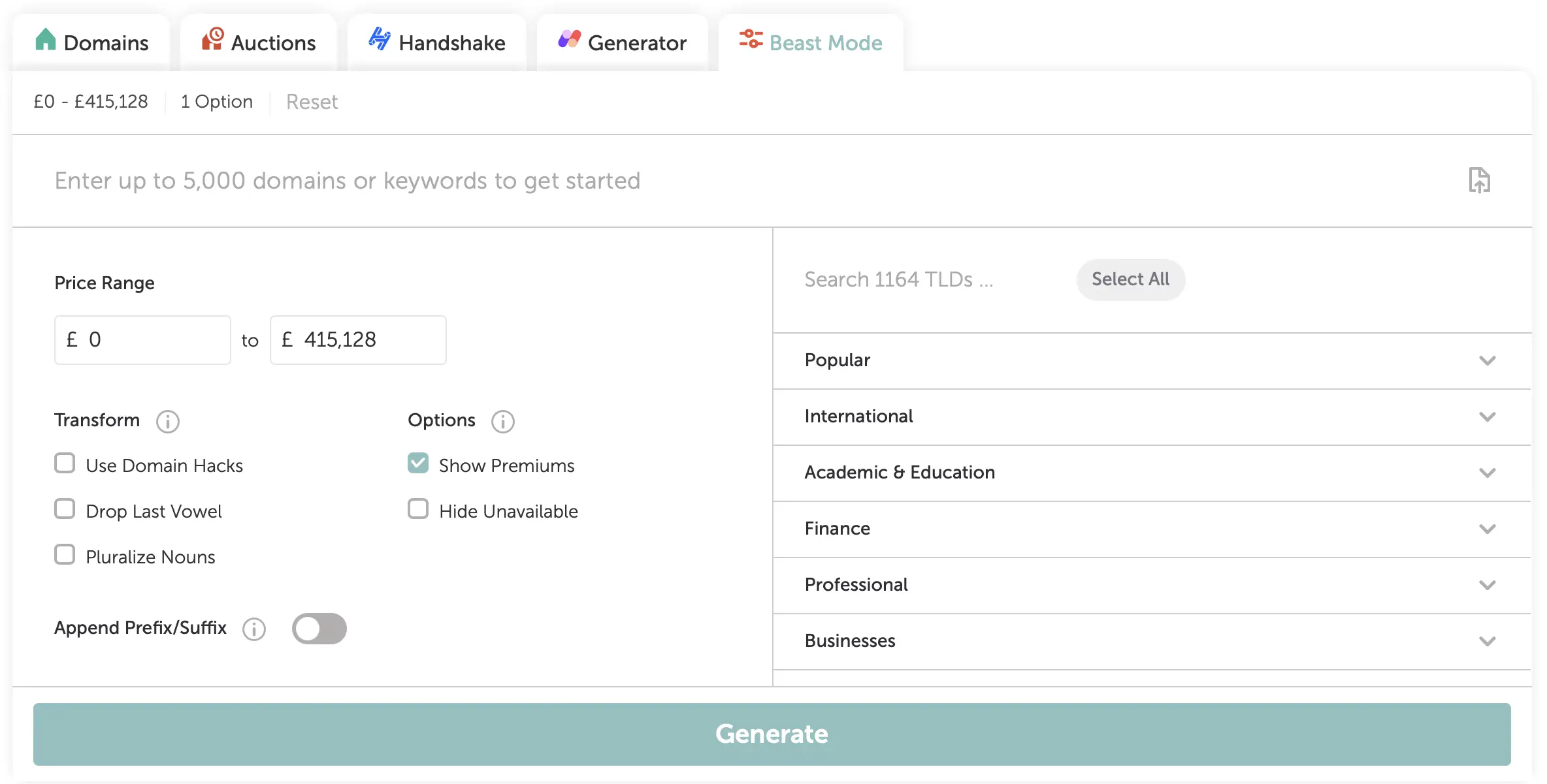 وضع الوحش Namecheap.