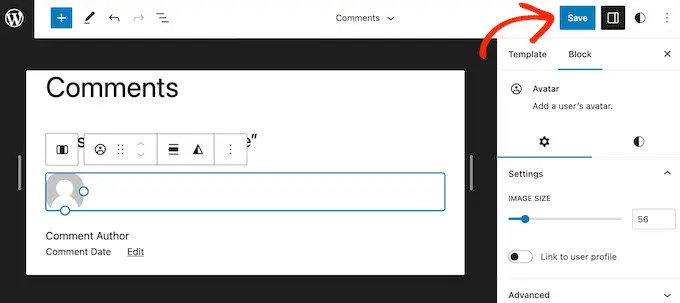 การบันทึก Gravatars ที่ปรับขนาดโดยใช้โปรแกรมแก้ไขไซต์แบบเต็ม (FSE) Saving resized Gravatars using the full-site editor (FSE)