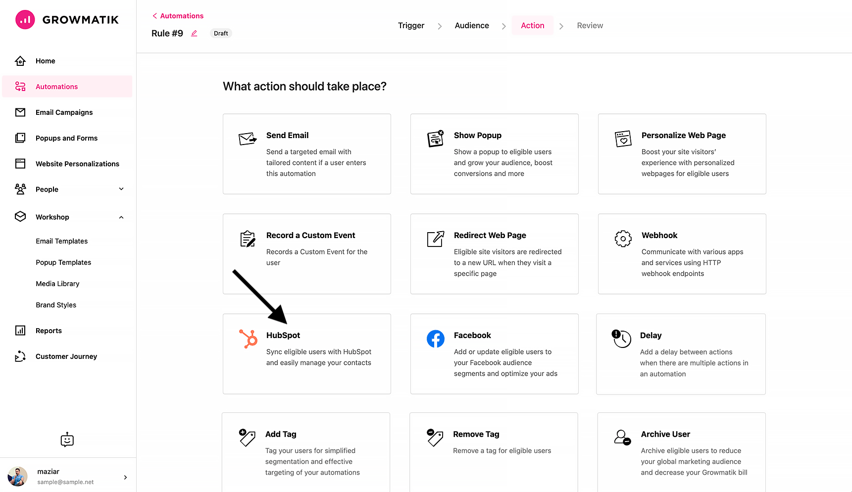 Integrazione Growmatik-hubspot