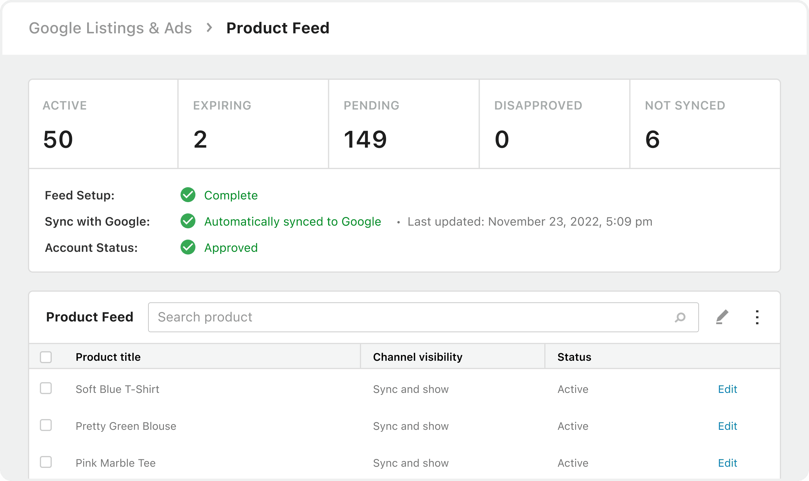 WooCommerce Google Listings-Produkt-Feed