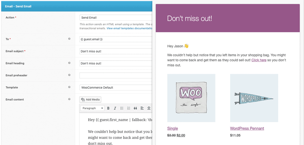 Automatizza l'e-mail di Woo con lo stile predefinito di WooCommerce