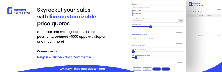Stylish Cost Calculator – WordPress 插件