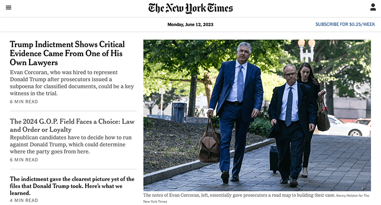 Die New York Times (Beispiel für das Verlagsmodell)