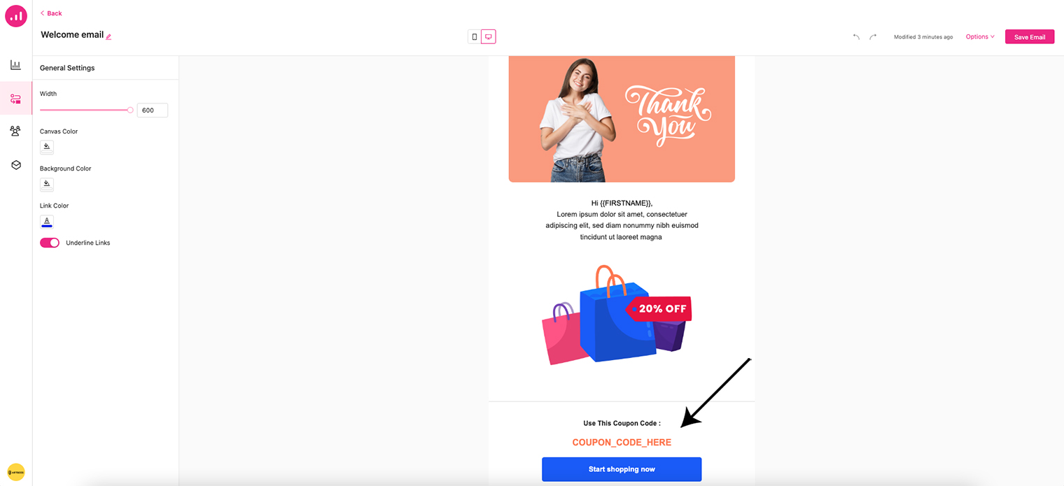 Willkommens-E-Mail-Design