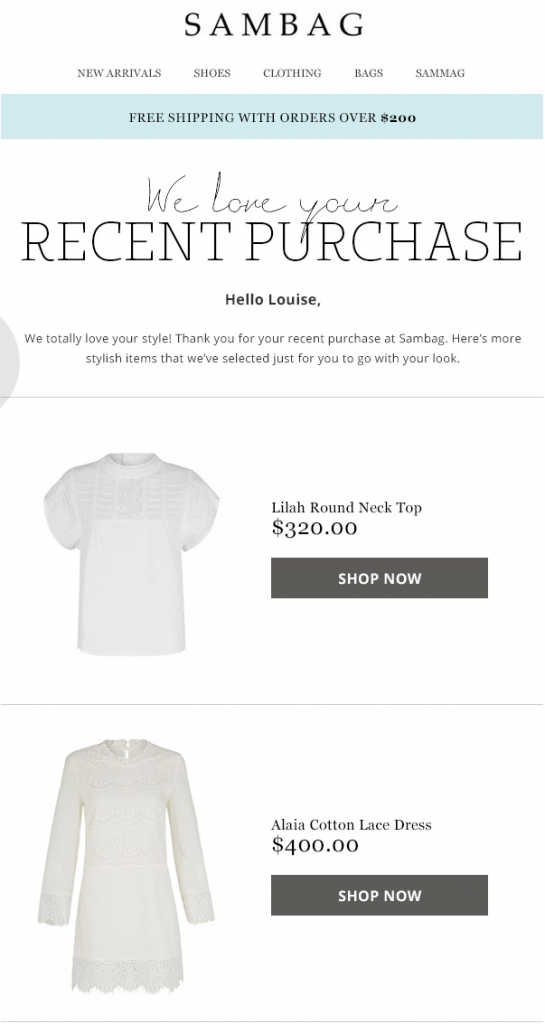 email upsell
