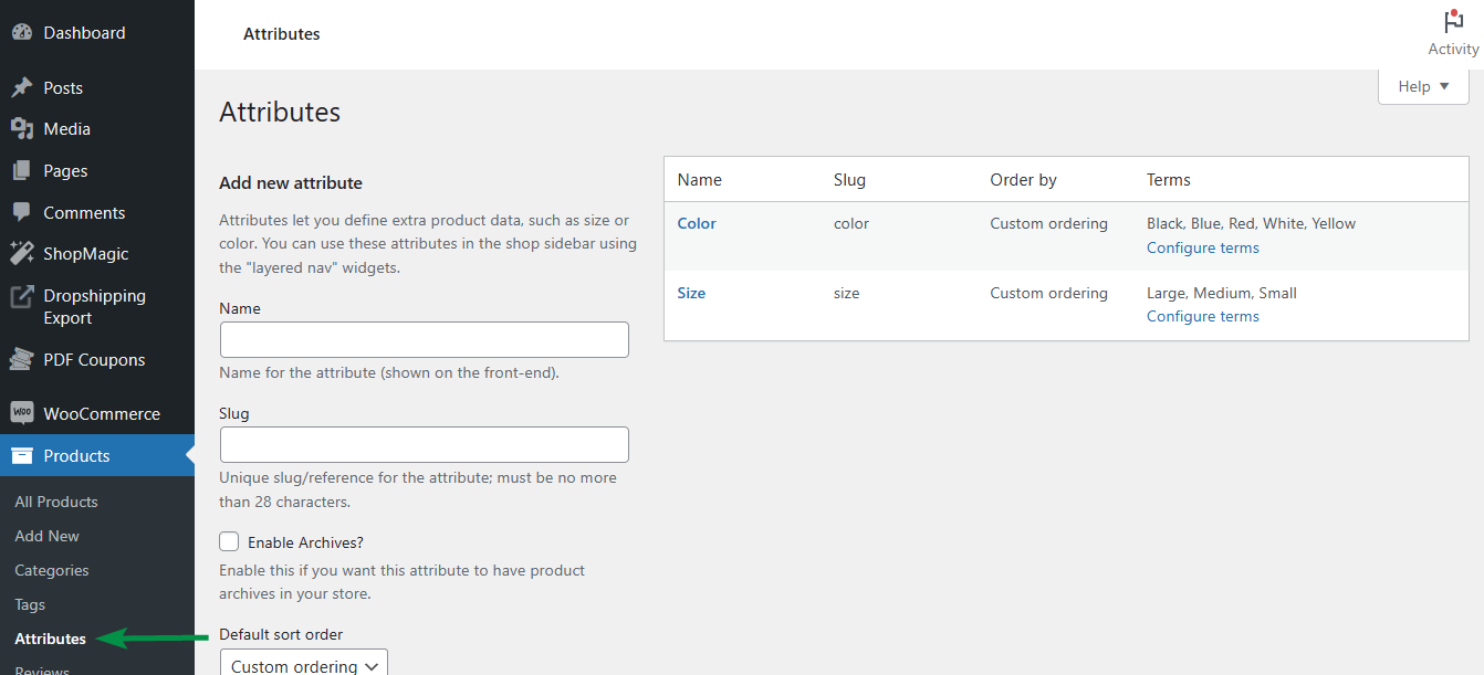 Globale WooCommerce-Attribute
