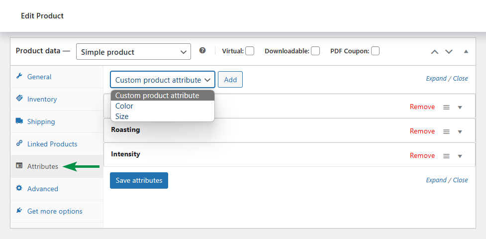 Fügen Sie Produktattribute in WooCommerce hinzu