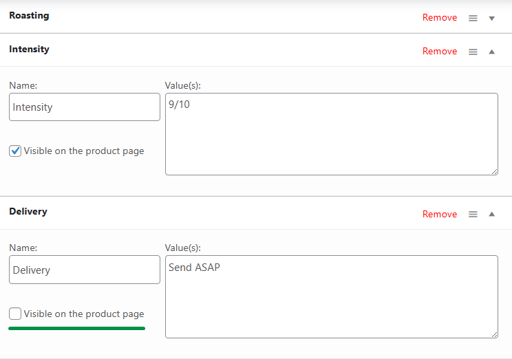 在 WooCommerce 中隱藏產品屬性