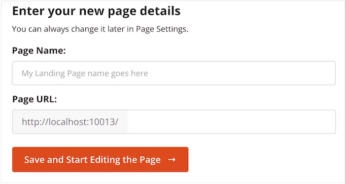 Assegnare un nome alla pagina di destinazione o alla home page personalizzata Naming your landing page or custom home page
