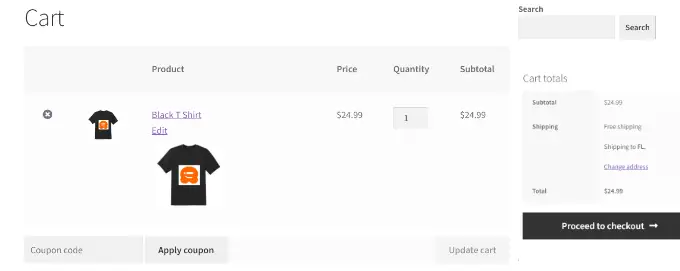 Dai un'occhiata alla pagina del prodotto View cart with custom product